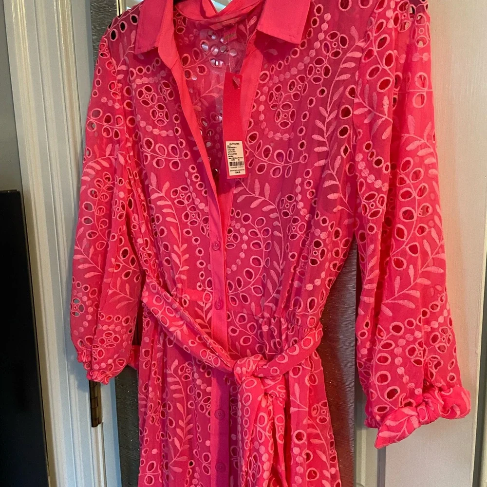NWT size 10 Lilly Pulitzer Pink Eyelet Dress - Picture 3 of 4